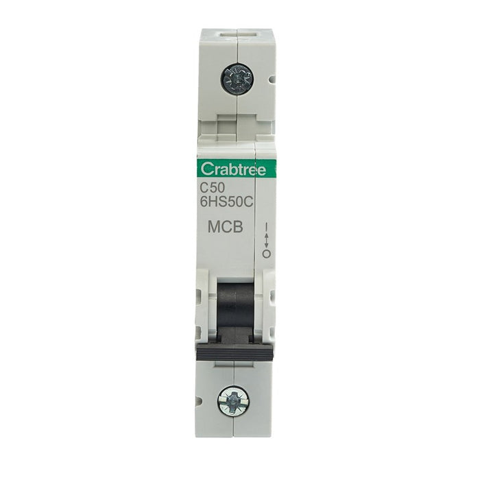 Crabtree 6HS50C C50 10kA 1P MCB (1 Module Width)