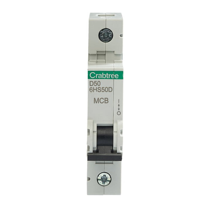 Crabtree 6HS50D D50 10kA 1P MCB (1 Module Width)