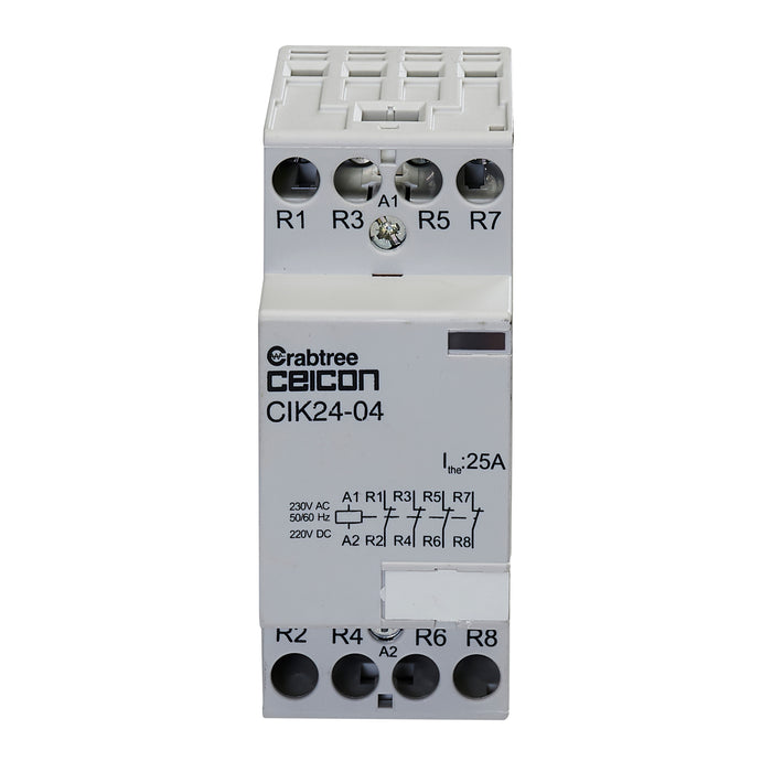 Crabtree CIK24-04 Installation Contactor 24A 0NO 4NC AC-DC