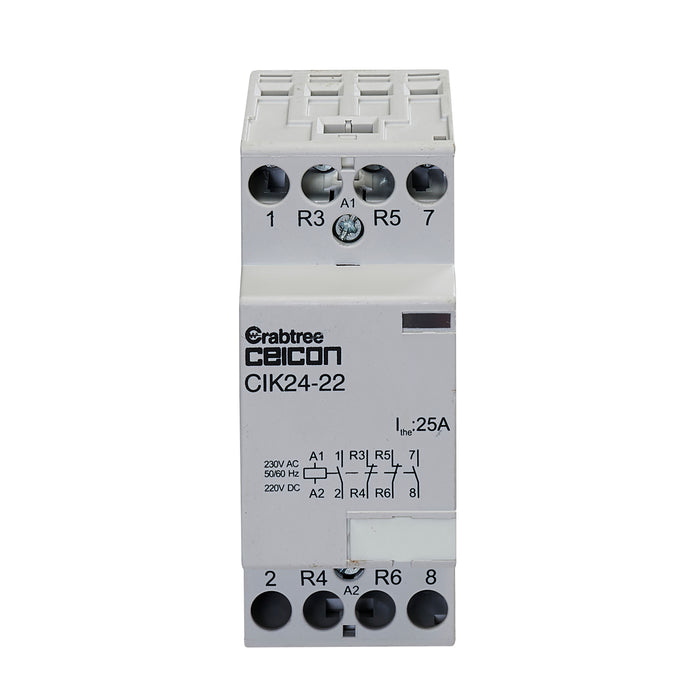 Crabtree CIK24-22 Installation Contactor 24A 2NO 2NC AC-DC