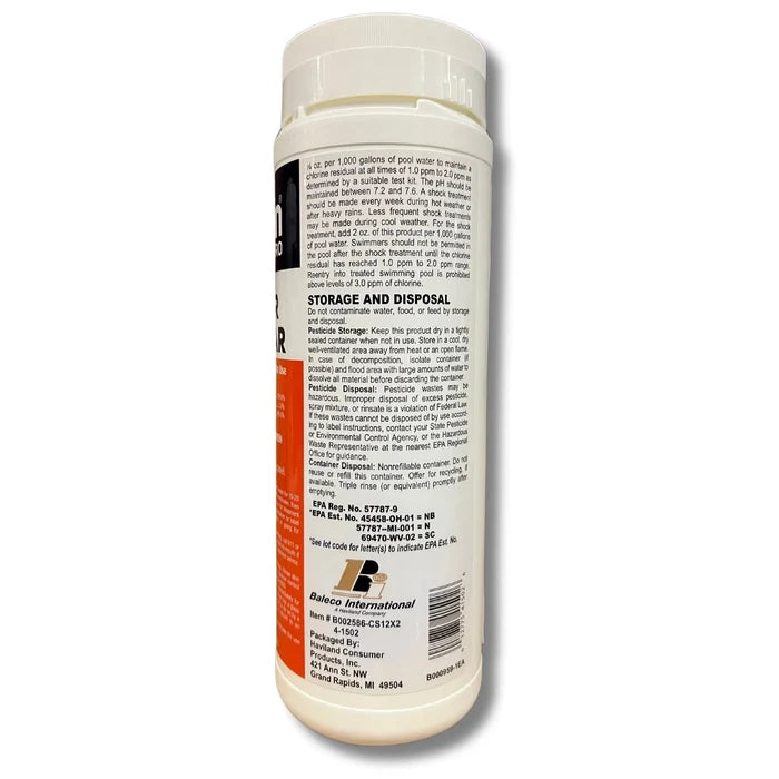 Di-Chlor Granular Chlorine, 2 lbs. - 99% Sodium Dichlor.