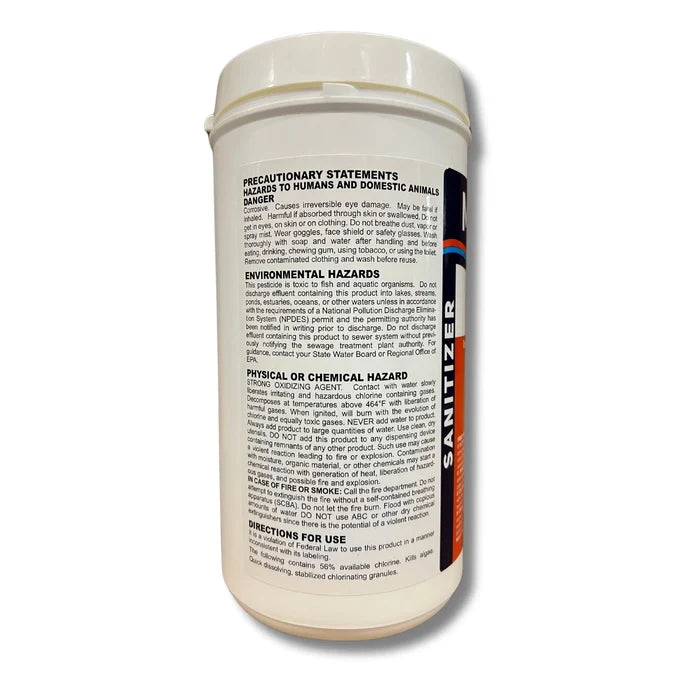 Di-Chlor Granular Chlorine, 5 lbs. - 99% Sodium Dichlor.