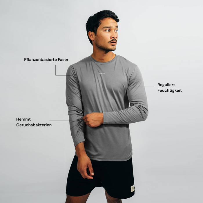 DISTANCE | Natural Performance Longsleeve | Stone Grey