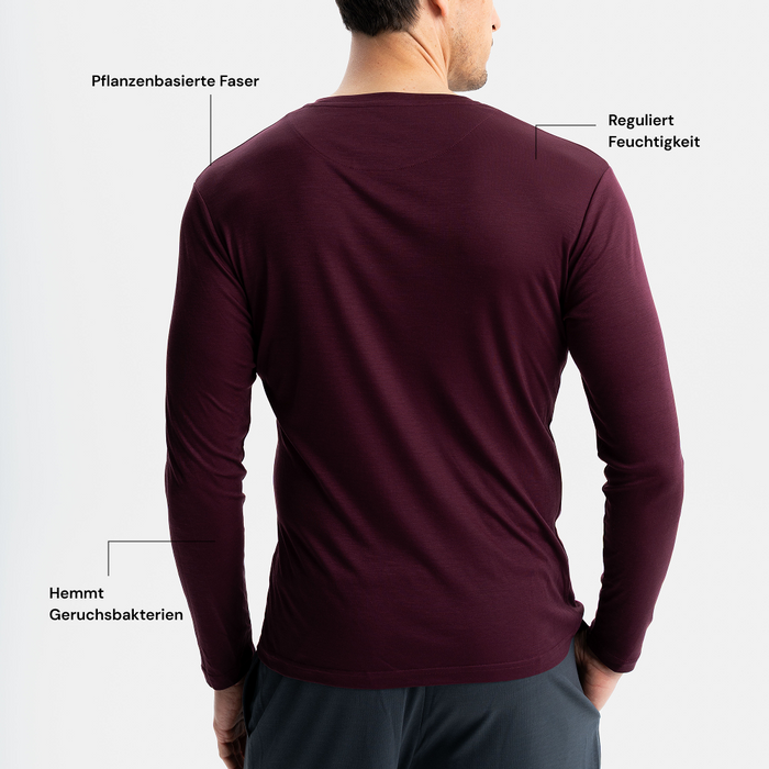 DISTANCE | Performance Longsleeve | Burgundy Red