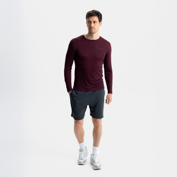 DISTANCE | Performance Longsleeve | Burgundy Red