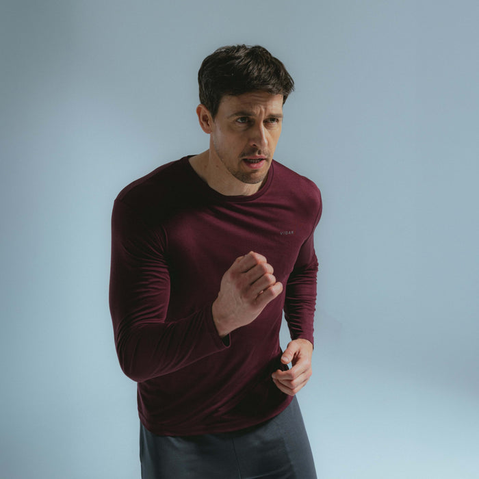 DISTANCE | Performance Longsleeve | Burgundy Red