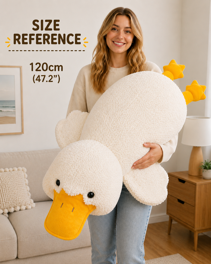 120 cm duck plush pillow size reference