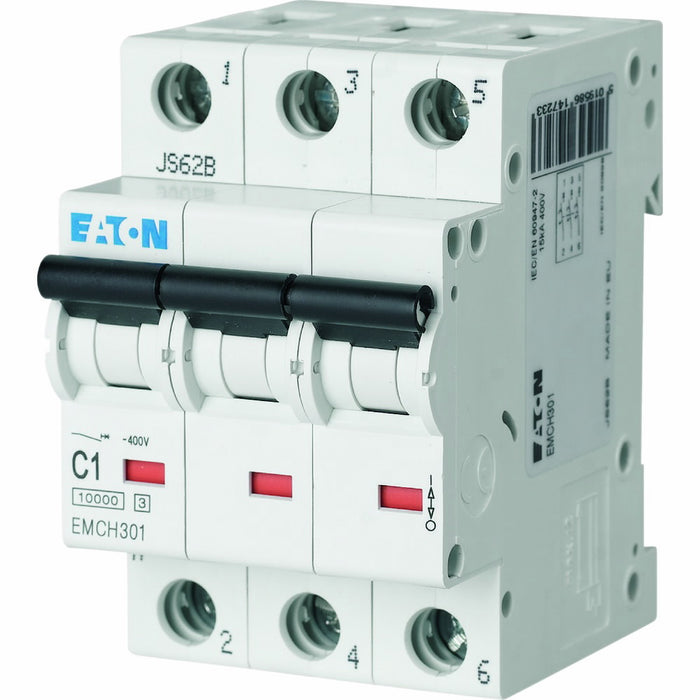 Eaton EMBH363 63A, 10kA, Triple Pole 10kA B Curve MCB