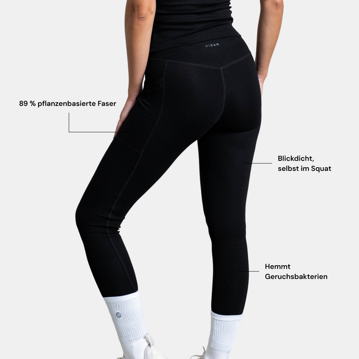 ELEVATE | Natural Sport Leggings | Black