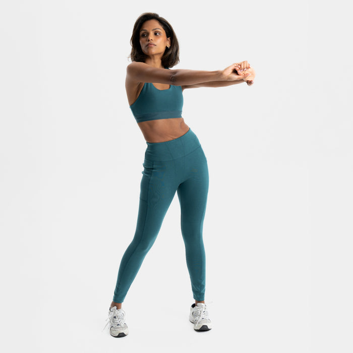 ELEVATE | Natural Sport Leggings | Deep Sea Green