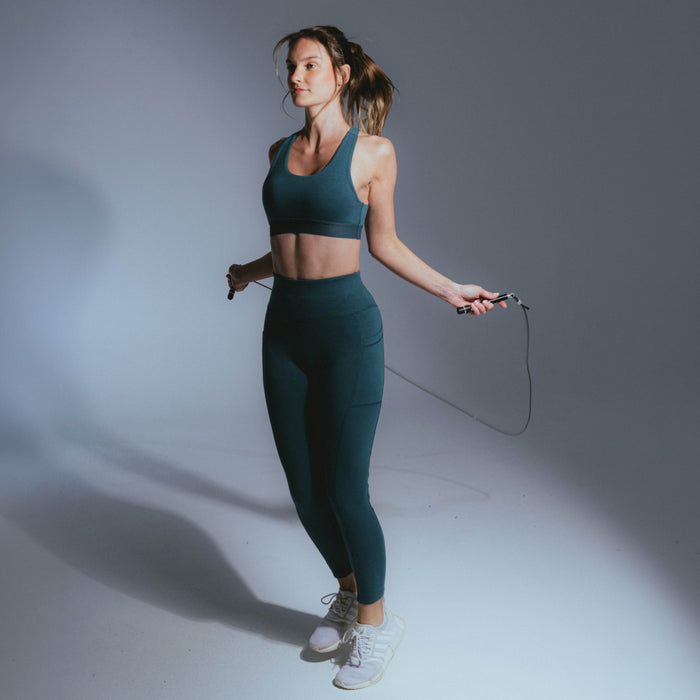 ELEVATE | Natural Sport Leggings | Deep Sea Green