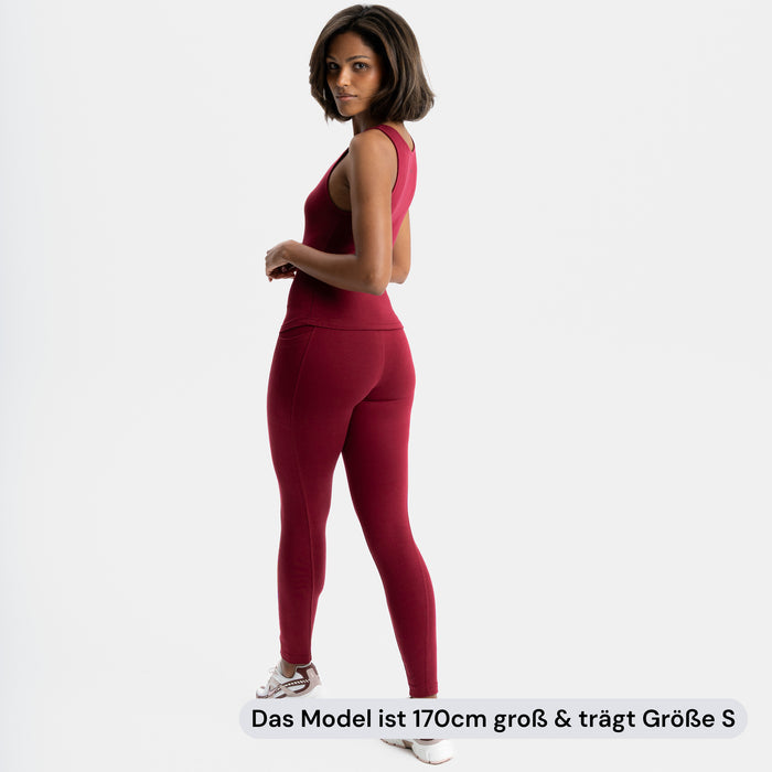 ELEVATE | Natural Sport Leggings | Red Berry