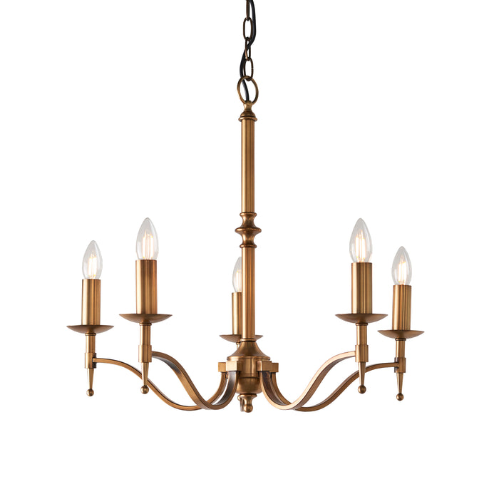 Endon CA1P5B Stanford antique brass 5lt Pendant
