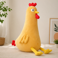 Funny chicken plush pillow in light yellow