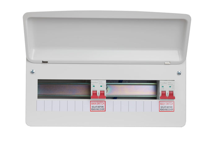 Fusebox F2014DT 14 Way Dual Tariff Consumer Unit w/ 2x100A Main Switches (Now F3014DT)