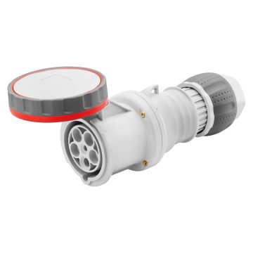 Gewiss GW63053H 63A, 3P+N+E Straight Connector HP w- Mantle Terminal 6H Outlet 346-415V