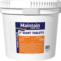 Maintain Pool Pro 25 lb. 3-inch giant chlorine tablets bucket containing concentrated 99% stabilized tri-chlor for swimming pool sanitization