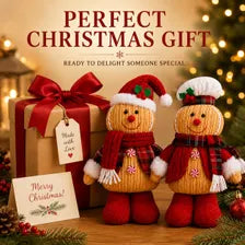Gingerbread Santa & Chef Christmas Decor – Plush Holiday Figures