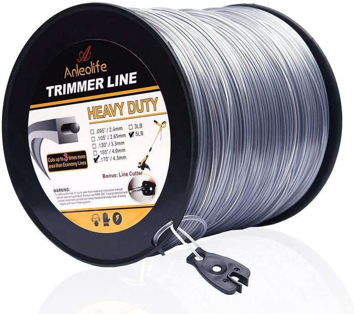 Heavy-duty Square String Trimmer Line .170''x367ft, 5lb - Anleolife