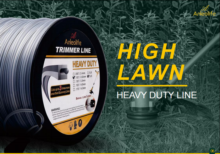 Heavy-duty Square String Trimmer Line .170''x367ft, 5lb - Anleolife