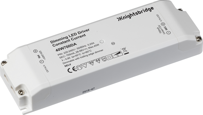 Knightsbridge MLA 40W700DA IP20 700mA 40W LED Dimmable Driver - Constant Current