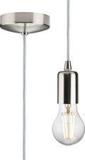 Knightsbridge MLA 8270LBC 1.8m E27 Contemporary Pendant Set - Brushed Chrome