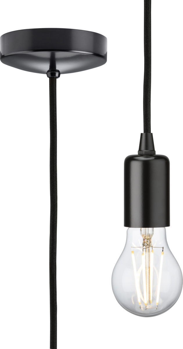 Knightsbridge MLA 8270LMB 1.8m E27 Contemporary Pendant Set - Matt Black