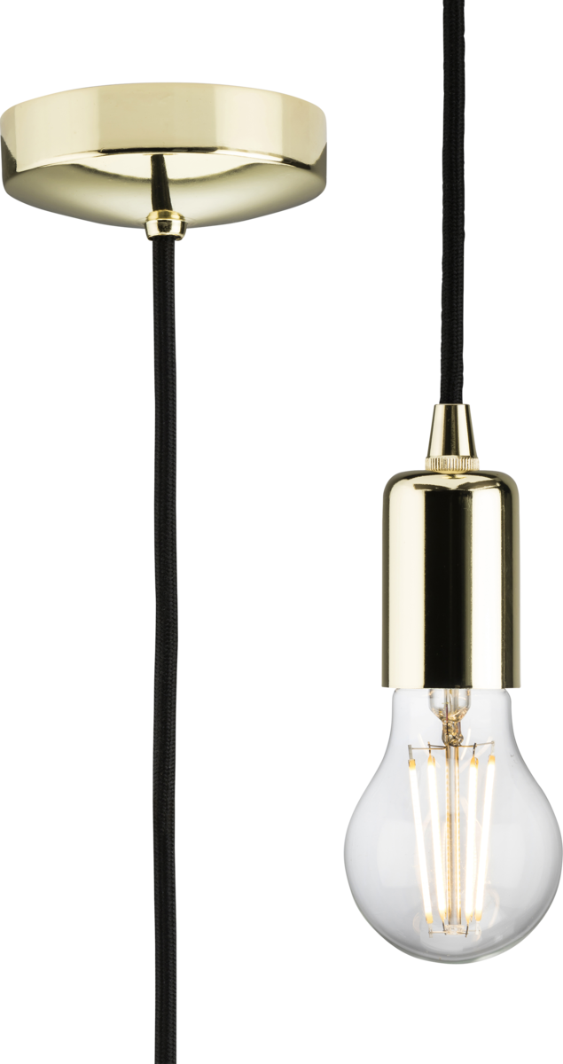 Knightsbridge MLA 8270LPB 1.8m E27 Contemporary Pendant Set - Polished Brass