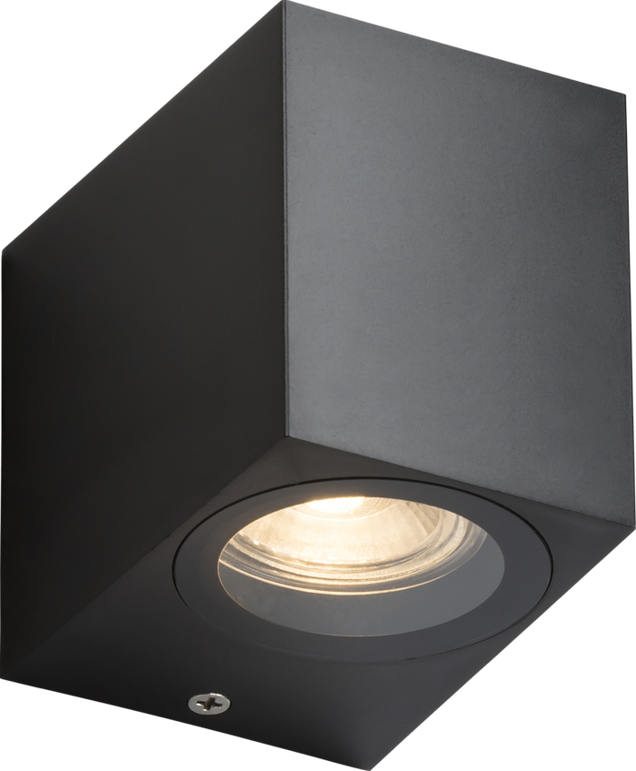 Knightsbridge MLA ALS1BK ALANA - 230V IP65 GU10 Polycarbonate Single Wall light - Black