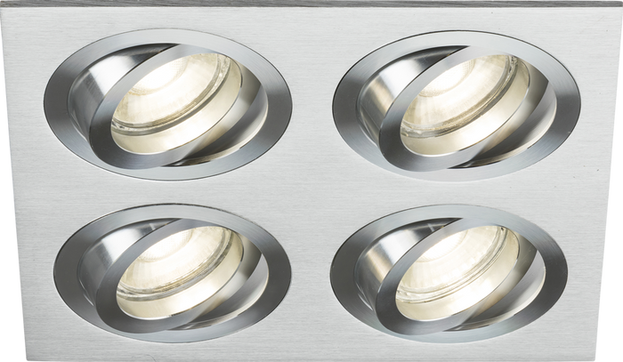 Knightsbridge MLA AMA4TSBC Ambar Quad Tilt Square Downlight Brushed Chrome