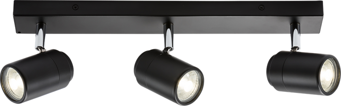 Knightsbridge MLA BA03B3MB 230V IP44 GU10 Triple Bar Spotlight - Matt Black