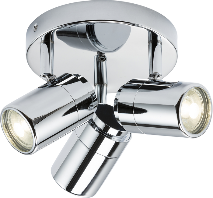 Knightsbridge MLA BA03P3C 230V IP44 GU10 Triple Spotlight - Chrome