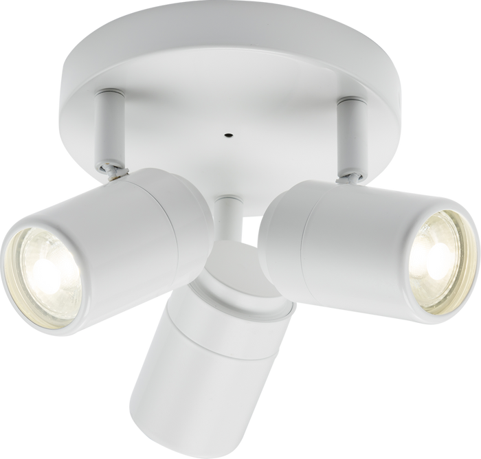 Knightsbridge MLA BA03P3MW 230V IP44 GU10 Triple Spotlight - Matt White