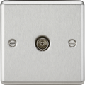 Knightsbridge MLA CL010BC TV Outlet (non-isolated) - Rounded Edge Brushed Chrome