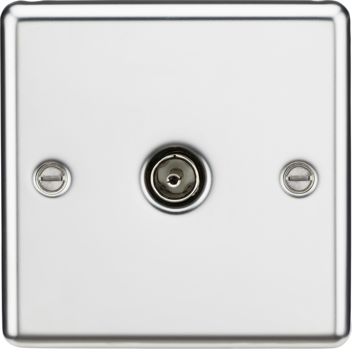 Knightsbridge MLA CL010PC TV Outlet (non-isolated) - Rounded Edge Polished Chrome