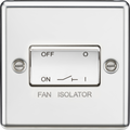 Knightsbridge MLA CL11PC 10AX 3 Pole Fan Isolator Switch - Rounded Edge Polished Chrome