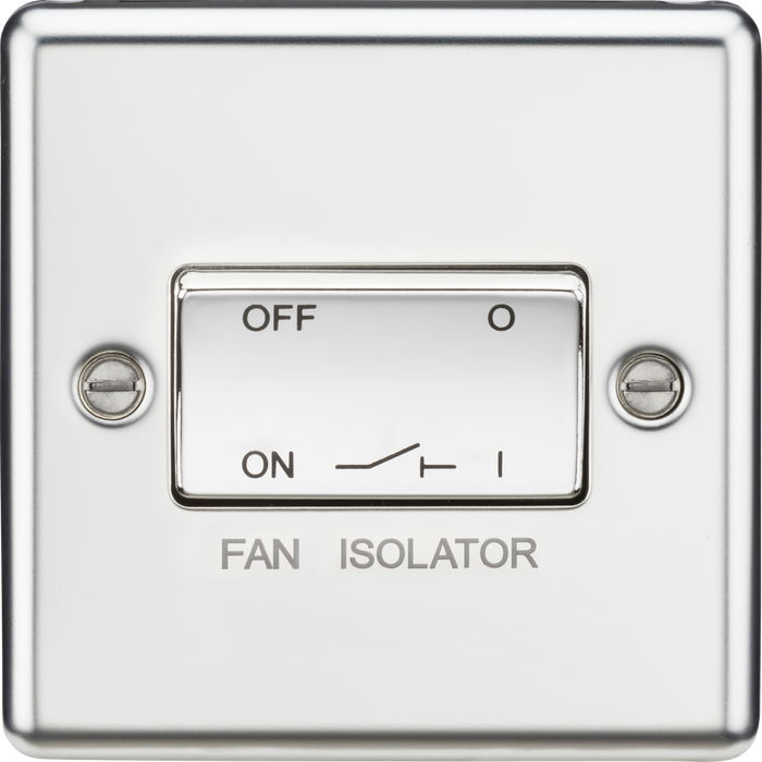 Knightsbridge MLA CL11PC 10AX 3 Pole Fan Isolator Switch - Rounded Edge Polished Chrome