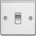 Knightsbridge MLA CL2PC 10AX 1G 2 Way Plate Switch - Rounded Edge Polished Chrome