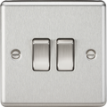 Knightsbridge MLA CL3BC 10AX 2G 2 Way Plate Switch - Rounded Edge Brushed Chrome