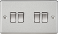 Knightsbridge MLA CL41BC 10AX 4G 2 Way Plate Switch - Rounded Edge Brushed Chrome
