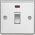 Knightsbridge MLA CL834NPC 20A 1G DP Switch with Neon - Rounded Edge Polished Chrome