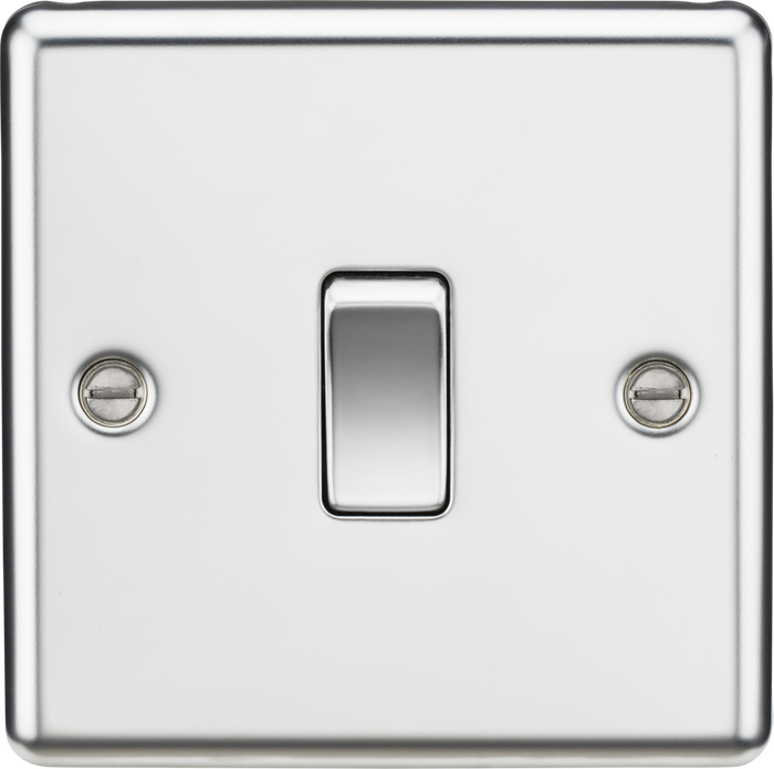 Knightsbridge MLA CL834PC 20A 1G DP Switch - Rounded Edge Polished Chrome