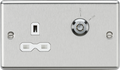 Knightsbridge MLA CL9LOCKBCW 13A 1G DP Lockable socket - Brushed Chrome with white insert