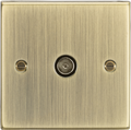Knightsbridge MLA CS010AB TV Outlet (non-isolated) - Square Edge Antique Brass