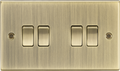 Knightsbridge MLA CS41AB 10AX 4G 2 Way Plate Switch - Square Edge Antique Brass