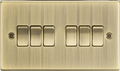 Knightsbridge MLA CS42AB 10AX 6G 2 Way Plate Switch - Square Edge Antique Brass