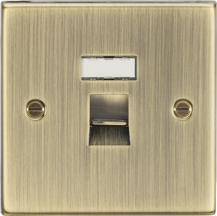 Knightsbridge MLA CS45AB RJ45 Network Outlet - Square Edge Antique Brass