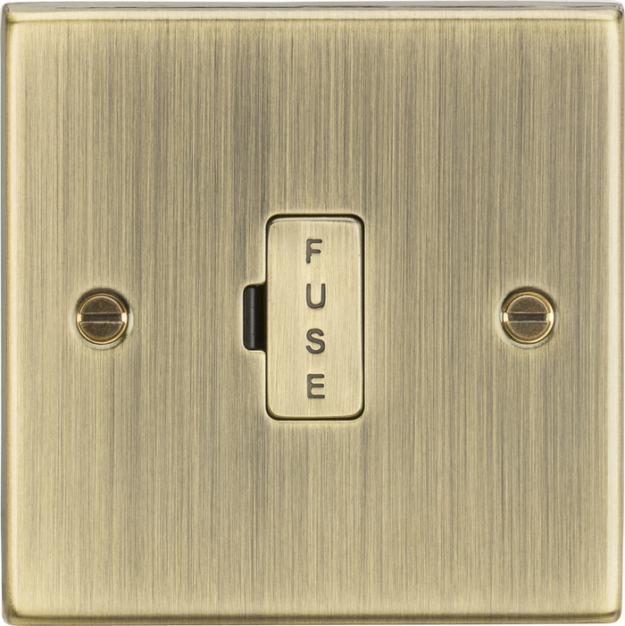 Knightsbridge MLA CS6AB 13A Fused Spur Unit - Square Edge Antique Brass