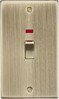 Knightsbridge MLA CS82MNAB 45A 2G DP switch with neon - antique brass