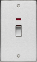 Knightsbridge MLA CS82MNBC 45A 2G DP switch with neon - brushed chrome